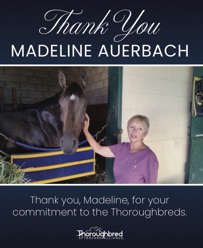 Celebrating Our Founder: Madeline Auerbach Honored by Thoroughbred Aftercare Alliance 🏇