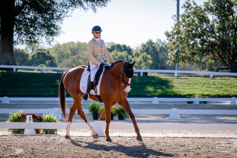 Carmelita's Man Competes in Dressage at the Thoroughbred Makeover - Photo Provided Courtesy of Erin Gilmore Photography